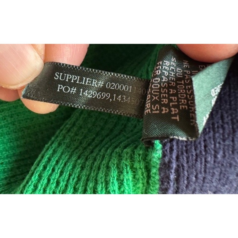 Lauren Jeans Ralph Striped Multicolor Block Laced Sides Waffle Weave Sweater MED - Picture 10 of 10